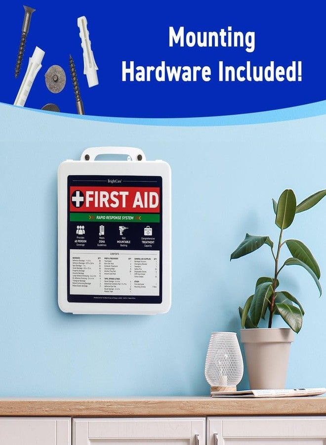 BrightCare Professional First Aid Kit for Workplace, Wall Mountable & Portable with Hard Case, OSHA Compliant for Businesses, Office, Restaurants, Work Vehicles, Retail & Service Spaces - 280 Piece - Large - Image 2