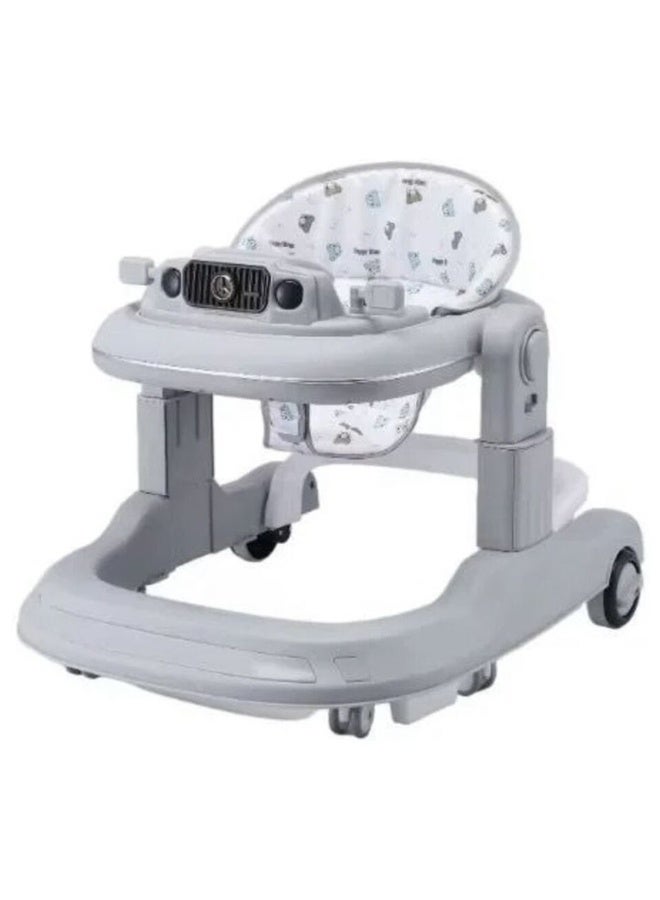 Foldable Baby Activity Walker with Padded Seat and Flexible Wheels