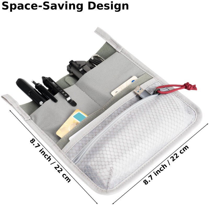 VEAPILS Multi Pocket Admin Organizer for Backpack, Hook and Loop Pouch Mesh Zipper Pouch, Tactical Backpack Organizer Insert for Men & Women, EDC Tool Kits for Outdoor Travel - Tactical Bag Accessories - Image 3