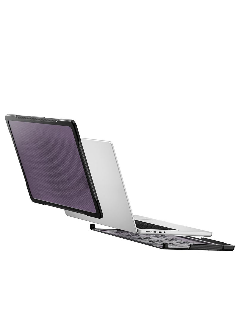GULFLINK Hard Shell Case Cover with Kickstand Shockproof Function for MacBook Pro A2442/A2779 14.2 inch Purple - Image 2
