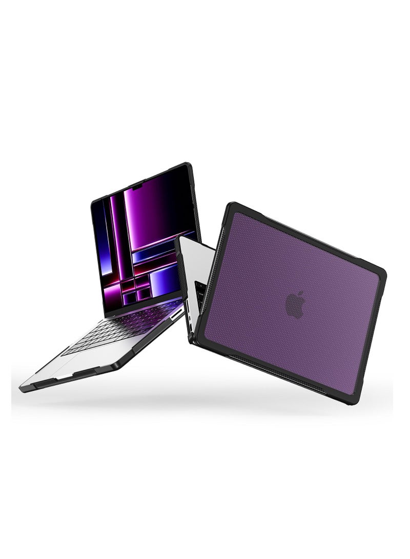 GULFLINK Hard Shell Case Cover with Kickstand Shockproof Function for MacBook Pro A2442/A2779 14.2 inch Purple - Image 3