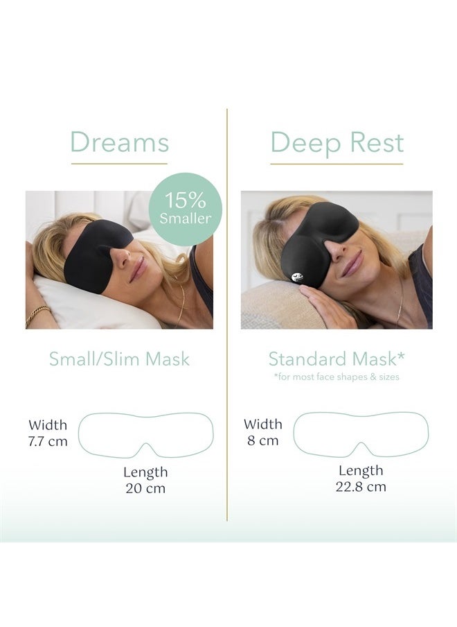 Sleep Mask Light Blocking, Deep Rest Blackout Eye Mask for Sleeping, 3D Comfort Contoured for Side Sleepers, Travel, Yoga, Lightweight and Soft - Black
