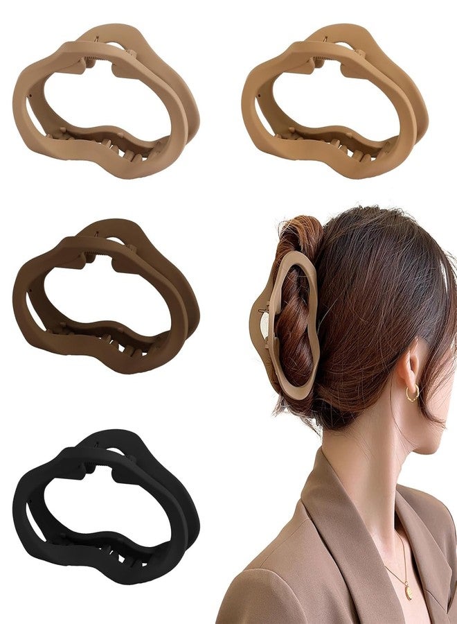 Hatanu Mall Korean Cloud Shape Mini Hair Claw Colorful Non-Slip Hairpin for Women & Girls, Stylish Vibrant Barrettes, Elegant Hair Accessories for Every Occasion, Bun Claw, 4 Pcs - Multicolor - Image 1