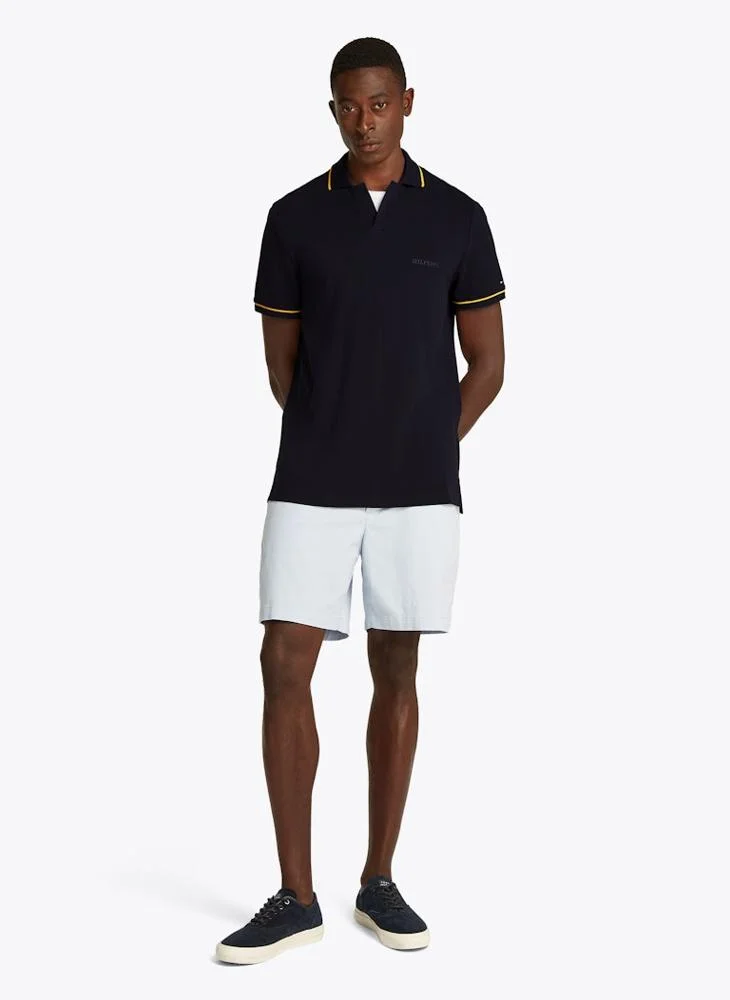 TOMMY HILFIGER Open Collar Tipped Short Sleeve Polo