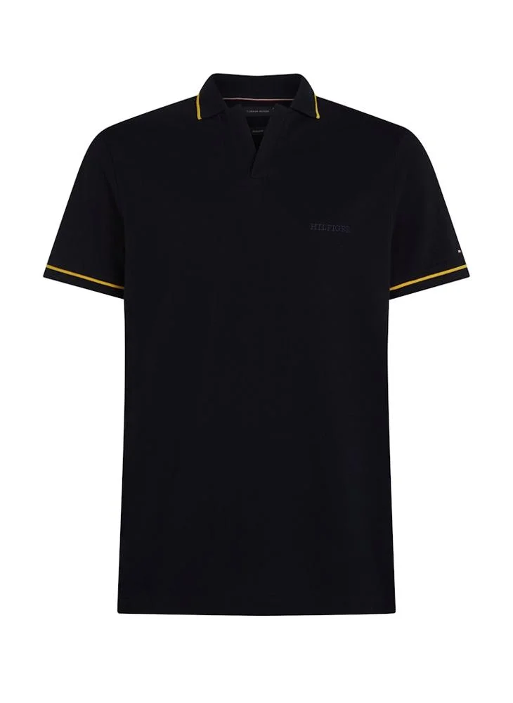 TOMMY HILFIGER Open Collar Tipped Short Sleeve Polo