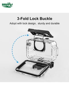 BURAQ For DJI Osmo Action 5 Pro / 3 / 4 PULUZ 40m Underwater Waterproof Housing Diving Case with Cold Shoe & Buckle Basic Mount & Screw  - Image 3
