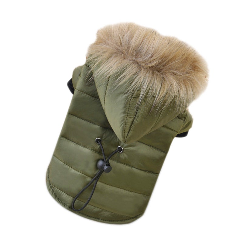 Pet Winter Down Coat Warm Dog Clothes Two-Feet Hoodies Fashion Apparel Pet Supplies for Small and Medium Size Size - Image 4