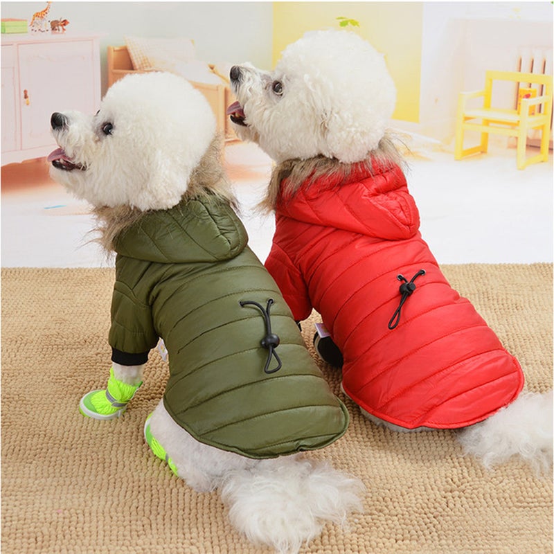 Pet Winter Down Coat Warm Dog Clothes Two-Feet Hoodies Fashion Apparel Pet Supplies for Small and Medium Size Size - Image 1