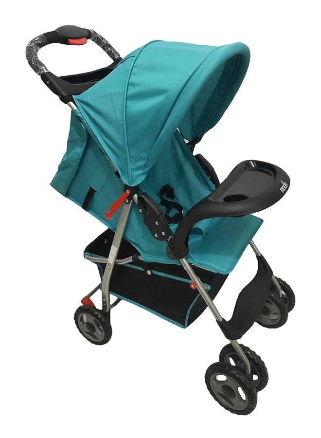 Moon Easy  One Hand Fold Stroller, Multi-Postion Reclining Seat For Infant- Cyan Blue - Image 1