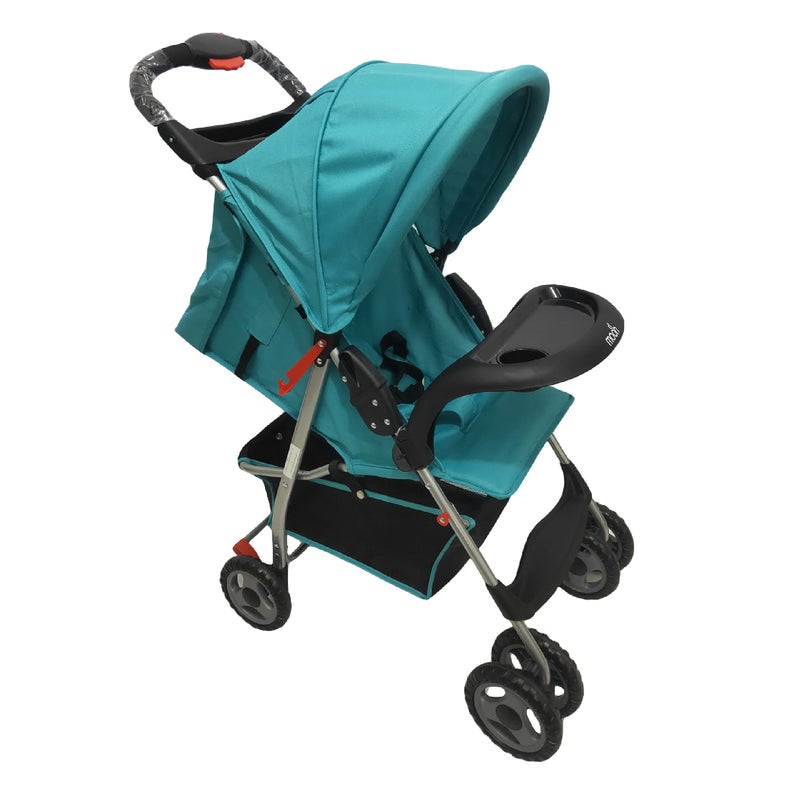 Moon Easy  One Hand Fold Stroller, Multi-Postion Reclining Seat For Infant- Cyan Blue - Image 5