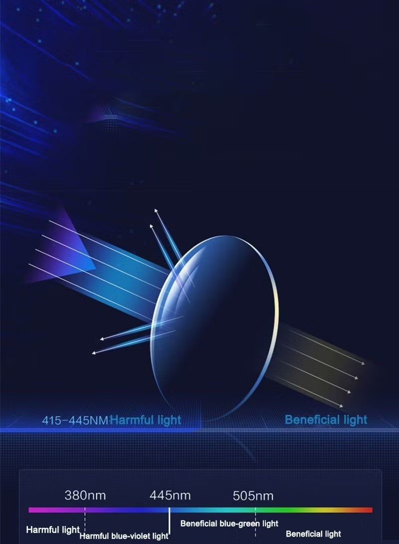 ميون نظارات قراءة ذكية، نظارات قراءة عصرية ذكية، نظارات قراءة كلاسيكية، نظارات قراءة مضادة للضوء الأزرق، للجنسين، إطار مربع، أسود/ذهبي - Image 4