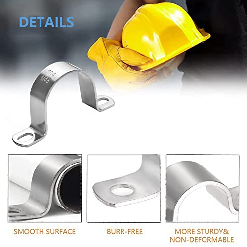 PEROMI 5 PCS 4 Inch Heavy Duty U-Pipe Strap Clamp- 2 Hole,Stainless Steel-304 Rigid U-Bracket Pipe Clamp Hanger Fastener ID 102mm - Image 4