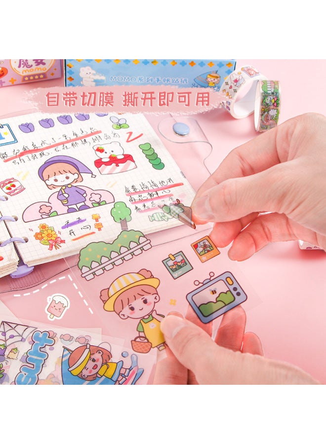 HELPS Creative Cute Pet Hand Account Tape Suit Momo Sauce Hand Account Sticker Diy Handmade Decoration Material Sticker - Image 2