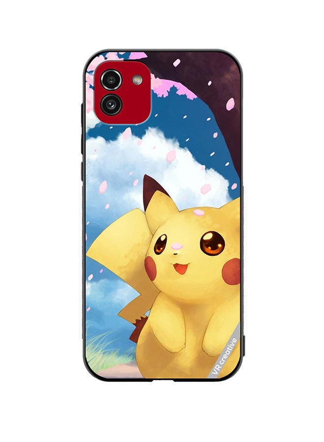 VR CREATIVE Protective Case Cover For Samsung Galaxy A03 Spring Pikachu Design Multicolour - Image 1