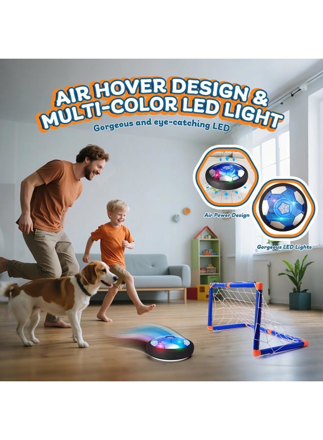 NAZANO 2-in-1 Hover Hockey Soccer Set, USB Rechargeable and Battery Hovering Hockey Game with 3 Goals and Led Lights, Indoor Outdoor Games Toys Gifts for Kids Boys Girls Aged 3 4 5 6 7 8-12 (2-in-1) - Image 4