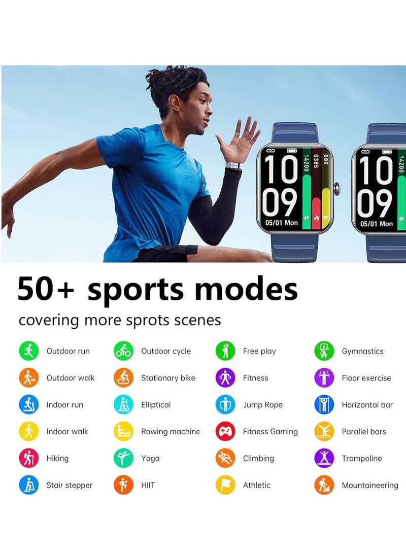 Generic - Blood Sugar Monitor Watch, Wearable Glucose Monitor Bluetooth Fashion Smartwatch, Non-invasive Blood Glucose Testing Sport, Watch for Heart Rate Blood Pressure Tracking - Image 1
