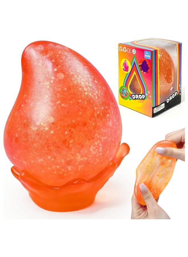 Joyzeno Dream Squishy Drop Stress Ball,Water Drop Fidget Stress Ball, Malt Sugar Balls Sensory for Relief Anxiety,Suitable As Birthday Gifts,Rewards (Orange) - Image 1
