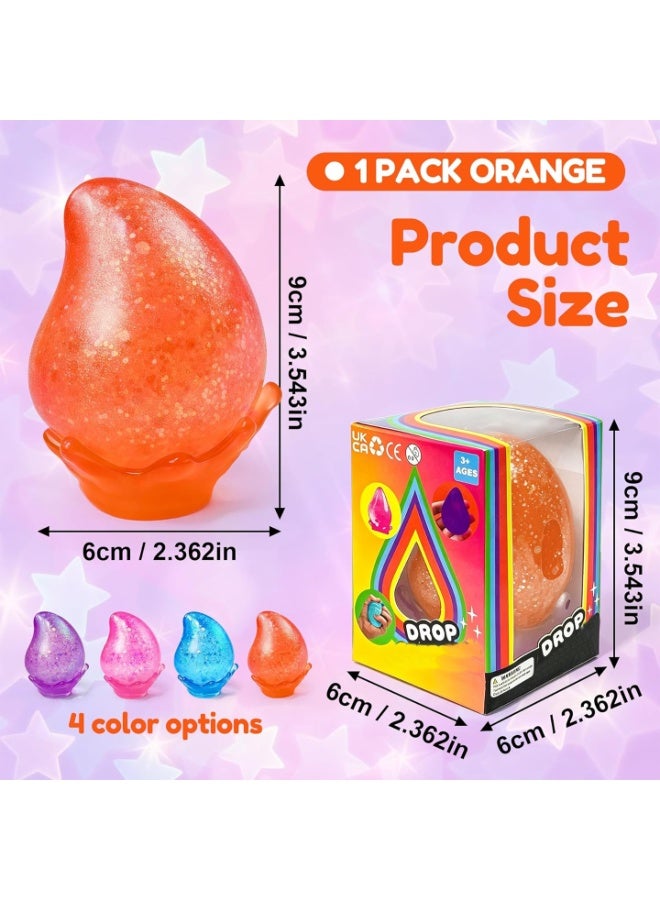 Joyzeno Dream Squishy Drop Stress Ball,Water Drop Fidget Stress Ball, Malt Sugar Balls Sensory for Relief Anxiety,Suitable As Birthday Gifts,Rewards (Orange) - Image 2