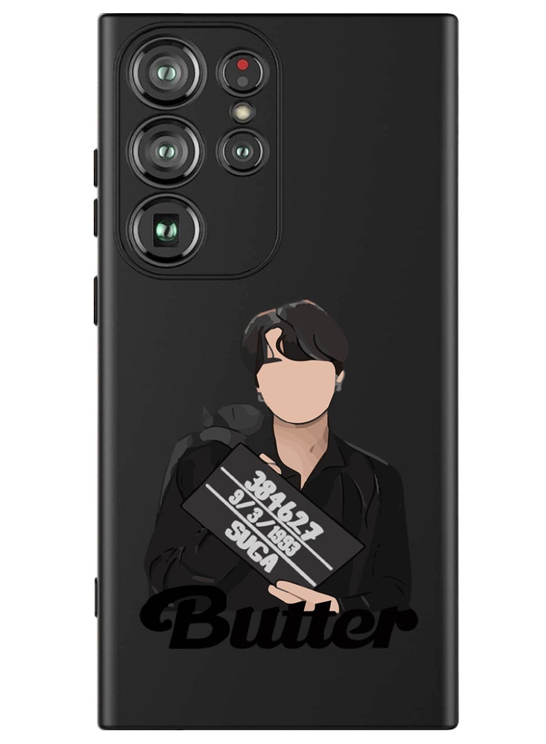 Theodor Protective Slim Fit Case Liquid Silicone Cover with Full Body Protection Anti-Scratch Shockproof Case For Samsung Galaxy S24 Ultra (Black) - Butter Black - Image 1