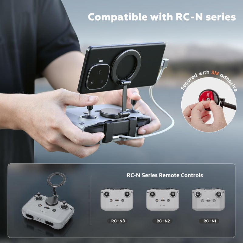 STARTRC Adjustable Magnetic Phone Stand for DJI RC-N1/N2/N3 Remote Control,for DJI Neo 2/ Mini 4K/ Mini 5 Pro/ 4 Pro/ 3/ Air 3S/Avata 2 Drone Accessories - Image 5