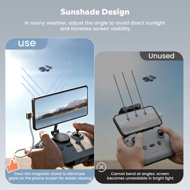 STARTRC Adjustable Magnetic Phone Stand for DJI RC-N1/N2/N3 Remote Control,for DJI Neo 2/ Mini 4K/ Mini 5 Pro/ 4 Pro/ 3/ Air 3S/Avata 2 Drone Accessories - Image 3