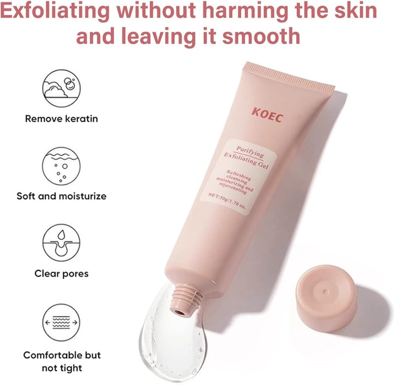 ® 2 Pcs Purifying Exfoliating Gel for Face, Gentle Exfoliating Gel for Dirt & Oils, Shrinks Pores and Smooth Skin Texture, Body & Facial Exfoliator Scrub, Suitable for All Skin Types - Image 2