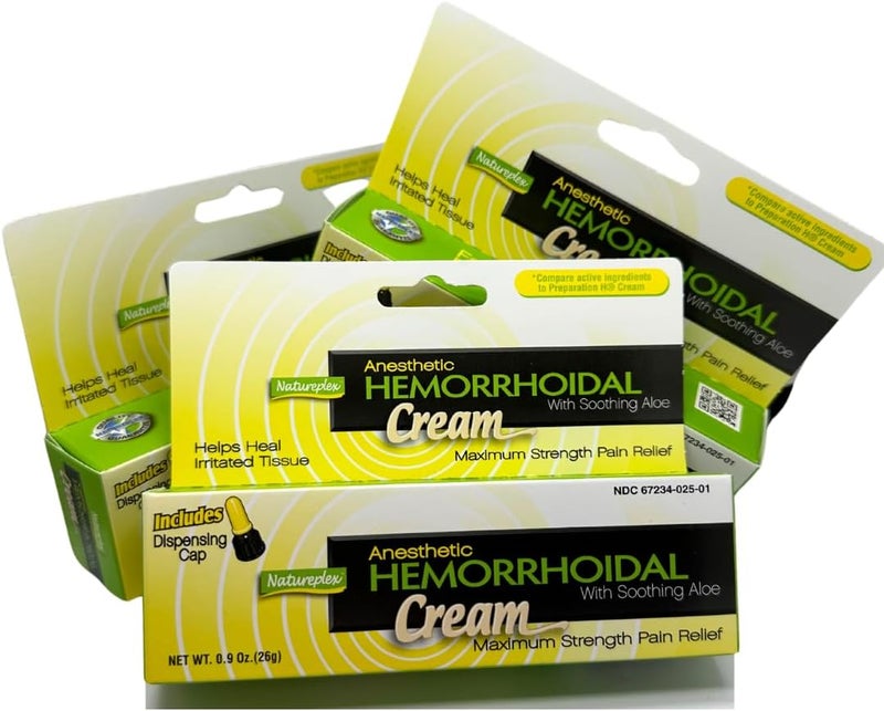 Anesthetic Hemorrhoidal Cream with Soothing Aloe Cream 3 Pack