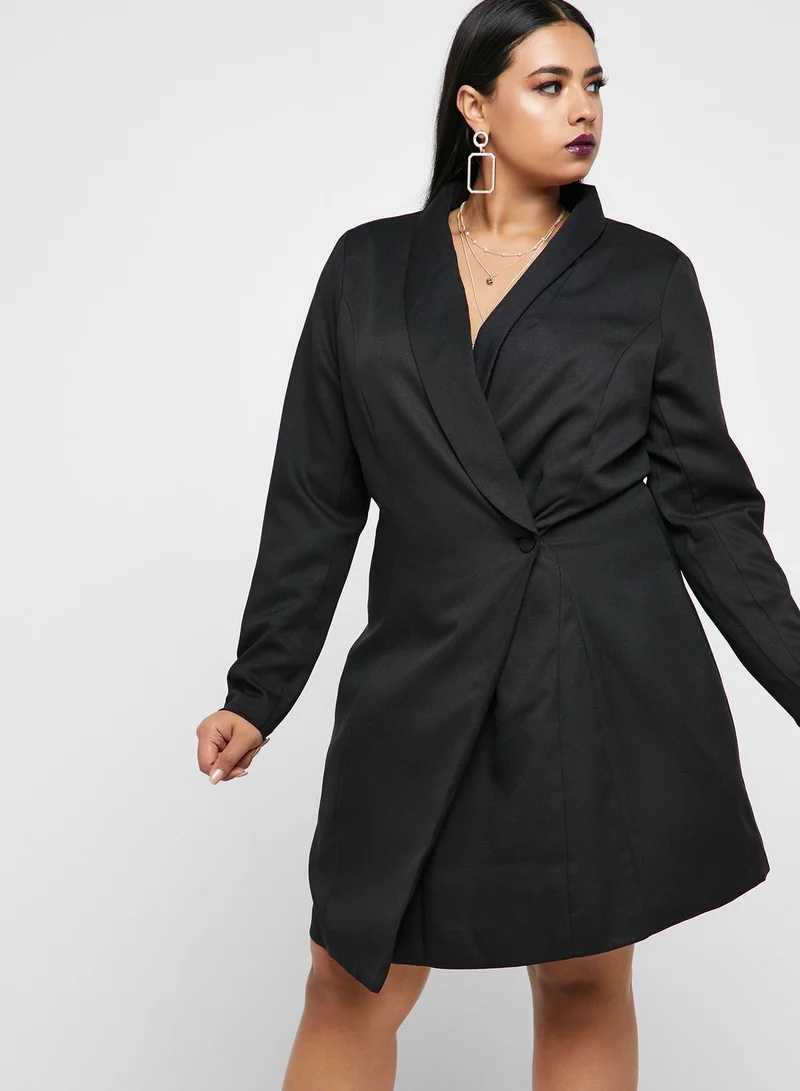 Missguided Curve Asymmetric Blazer Dress