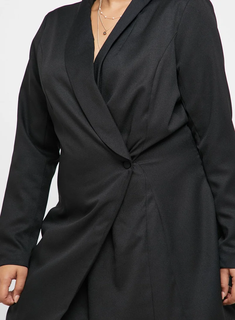 Missguided Curve Asymmetric Blazer Dress