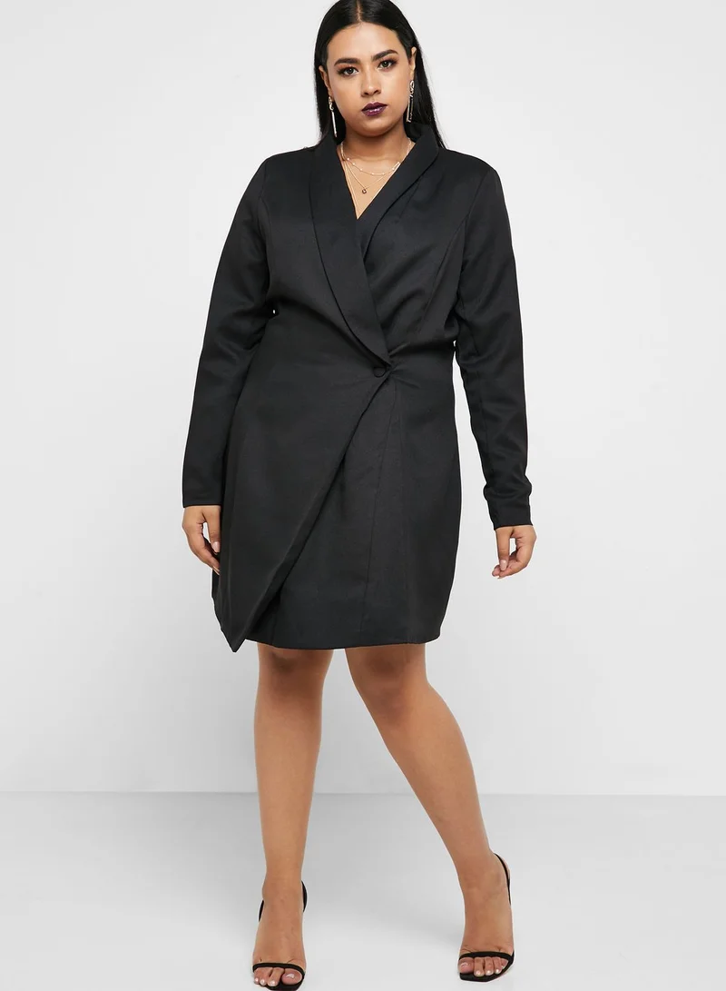 Missguided Curve Asymmetric Blazer Dress