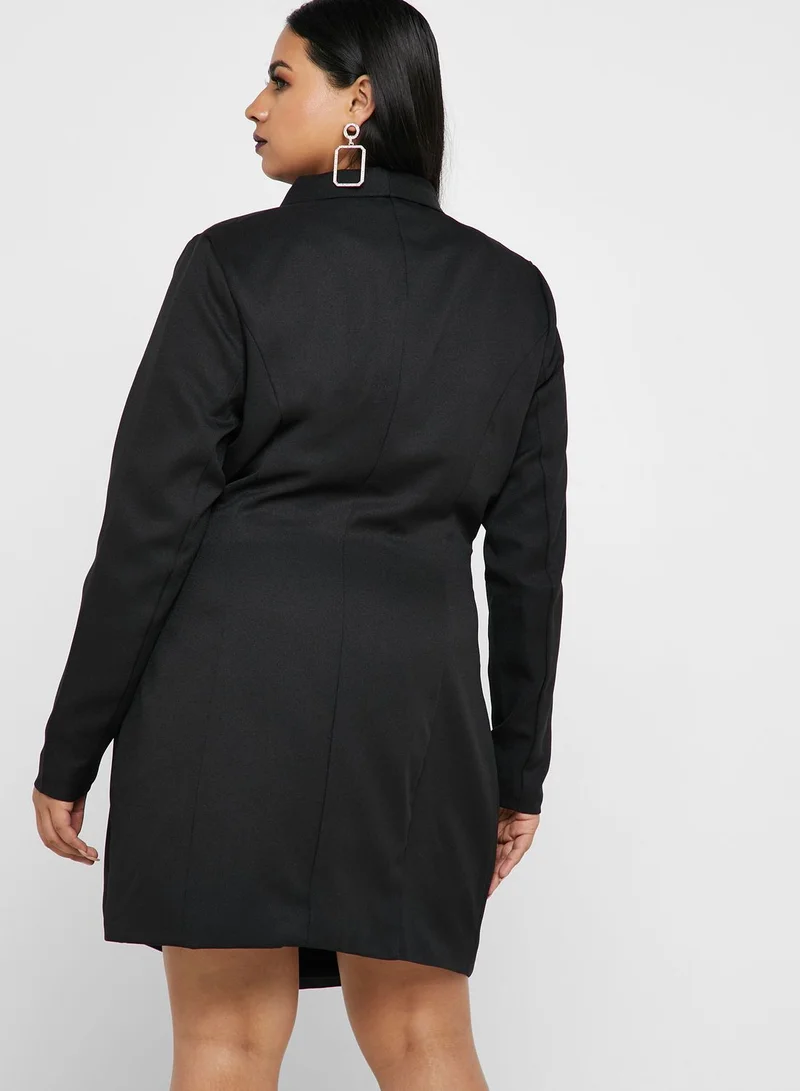 Missguided Curve Asymmetric Blazer Dress