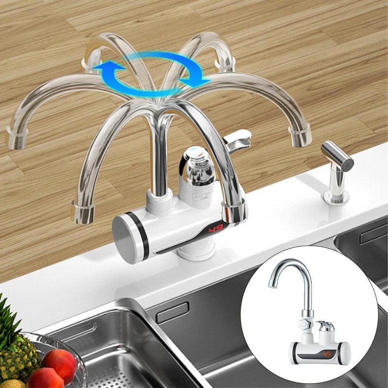 klarako Tankless Electric Water Heater with Temperature Display, Shower Heater Water Heating Tap for Home and Bathroom Facilities  Lateral Adapter - Image 4