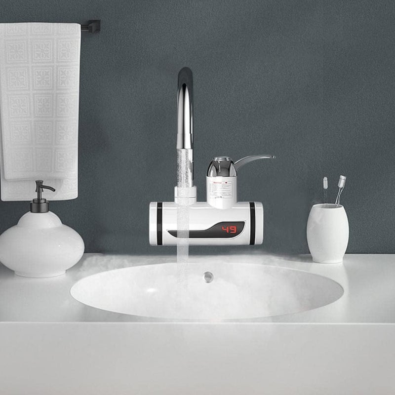 klarako Tankless Electric Water Heater with Temperature Display, Shower Heater Water Heating Tap for Home and Bathroom Facilities  Lateral Adapter - Image 2