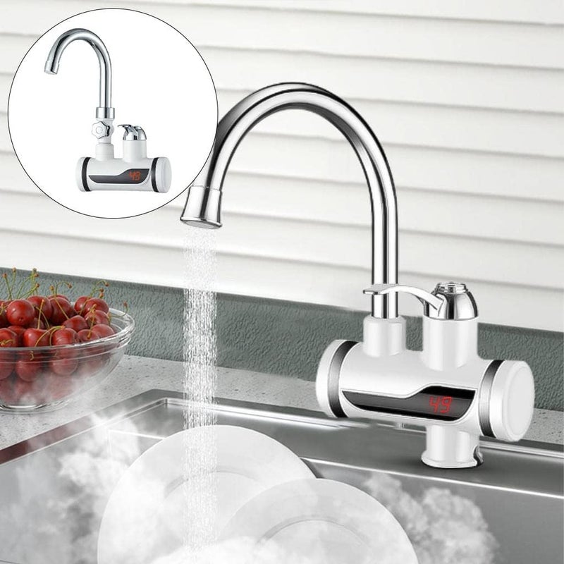 klarako Tankless Electric Water Heater with Temperature Display, Shower Heater Water Heating Tap for Home and Bathroom Facilities  Lateral Adapter - Image 1