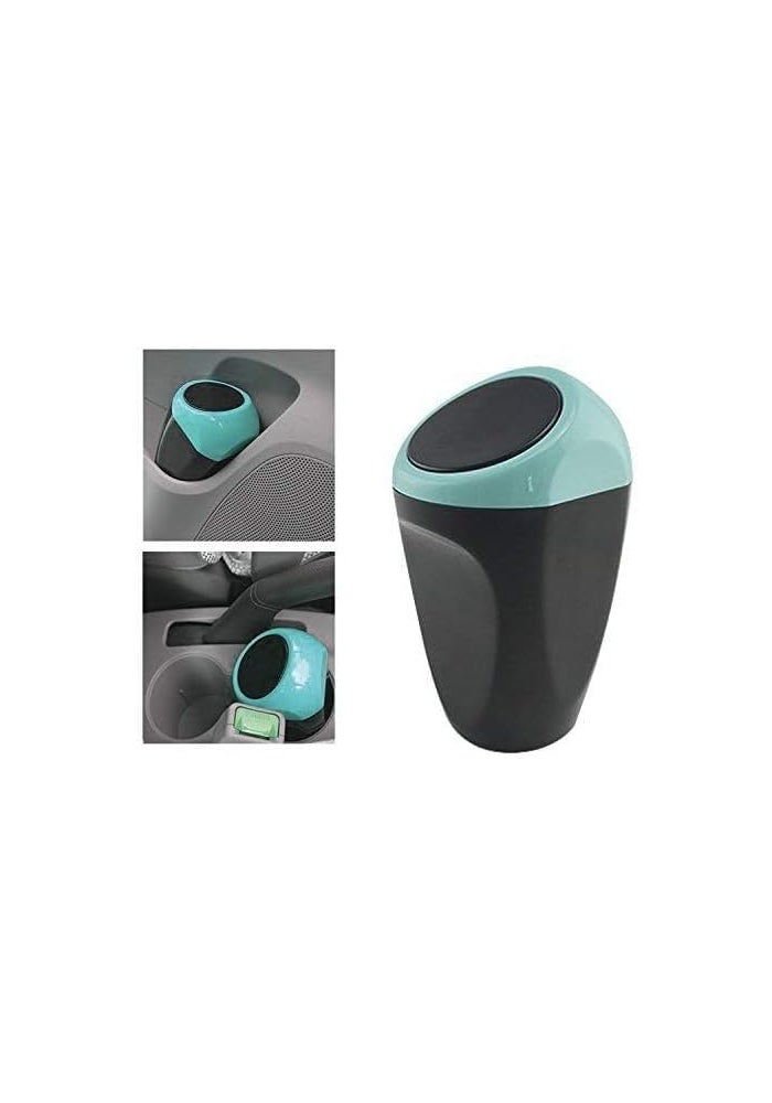 MRCARTOOL Mini Car Trash Can - Blue Plastic Garbage Bin for Car Interior, Office, and Home - Image 2