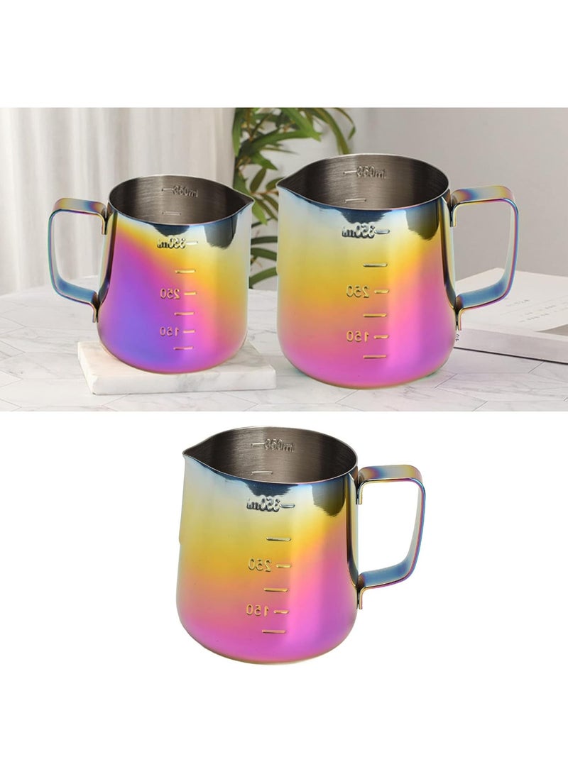 إبريق رغوة الحليب من الستانلس ستيل 0.35 لتر – Milk Frother Pitcher لصنع رغوة الحليب والكابتشينو واللاتيه بسهولة، إبريق حليب احترافي للمقهى والمنزل، تصميم مقاوم للصدأ مع مؤشر سعة دقيق، مثالي لتحضير القهوة والمشروبات الساخنة والباردة، سهل الغسيل والاستخدام، مناسب للمطاعم والمقاهي والمطبخ، مع قاعدة كراف لمزيد من الثبات والمتانة – متعدد الألوان - Image 5