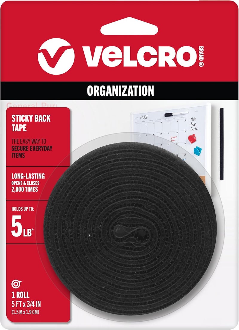 VELCRO Brand شريط لاصق من علامة فيلكرو - أسود - Image 1