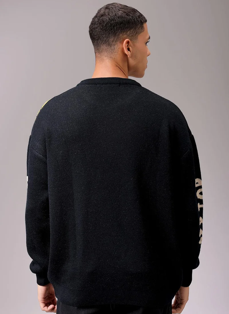 ذا انديان كراج كو Men Oversized Anime Crew Neck Sweater