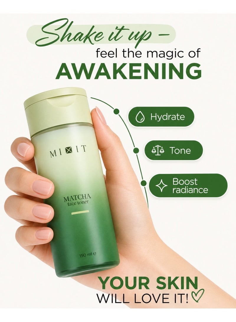 Mixit تونر مزدوج الطبقات بخلاصة الماتشا لإشراقة البشرة 150 مل - Image 2