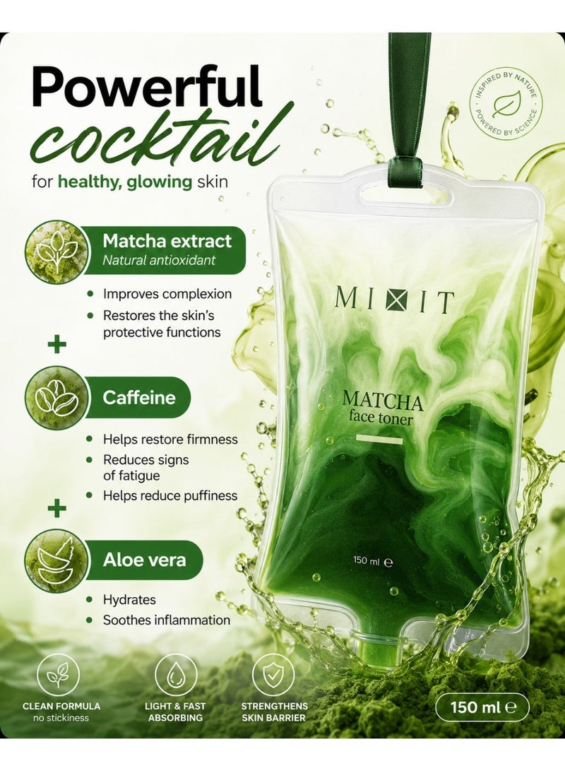 Mixit تونر مزدوج الطبقات بخلاصة الماتشا لإشراقة البشرة 150 مل - Image 5
