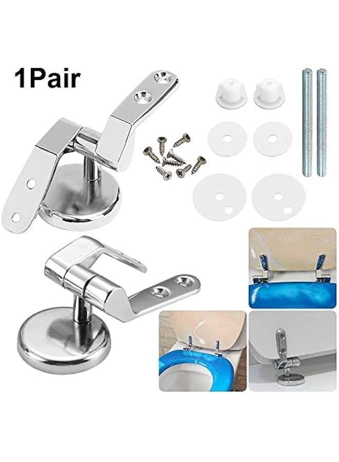 1 Pair Toilet Seat Hinges Zinc Alloy Replacement Parts-Adjustable Toilet Chrome Hinges with Fittings Toilet Seat Replacement Mountings - Image 3