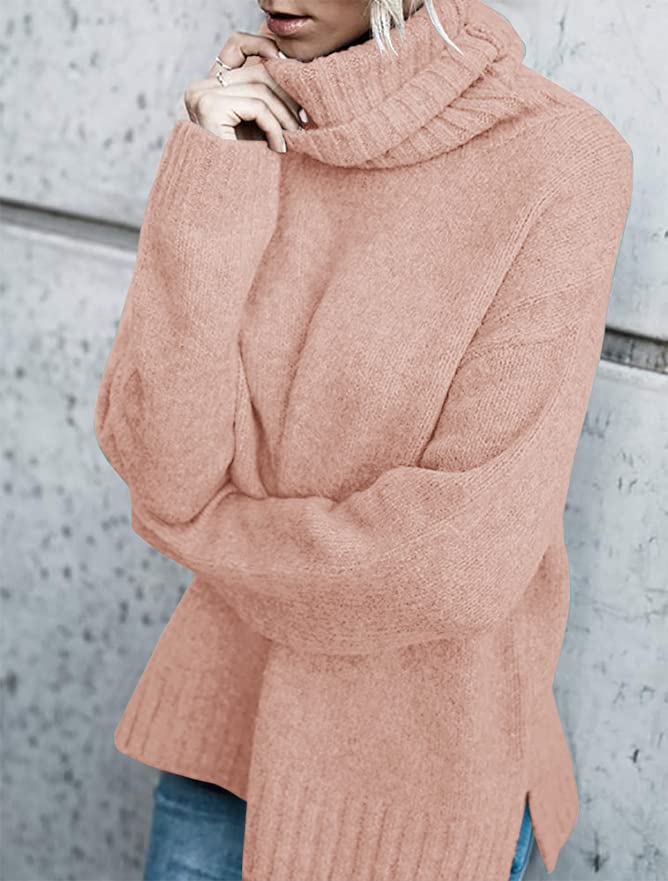 FISACE Womens Oversized Turtleneck Pullover Sweater Cable Knit Long Sleeve Sweater Tops - Image 3