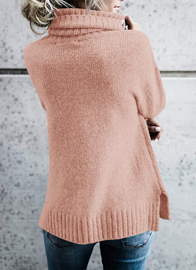 FISACE Womens Oversized Turtleneck Pullover Sweater Cable Knit Long Sleeve Sweater Tops - Image 4