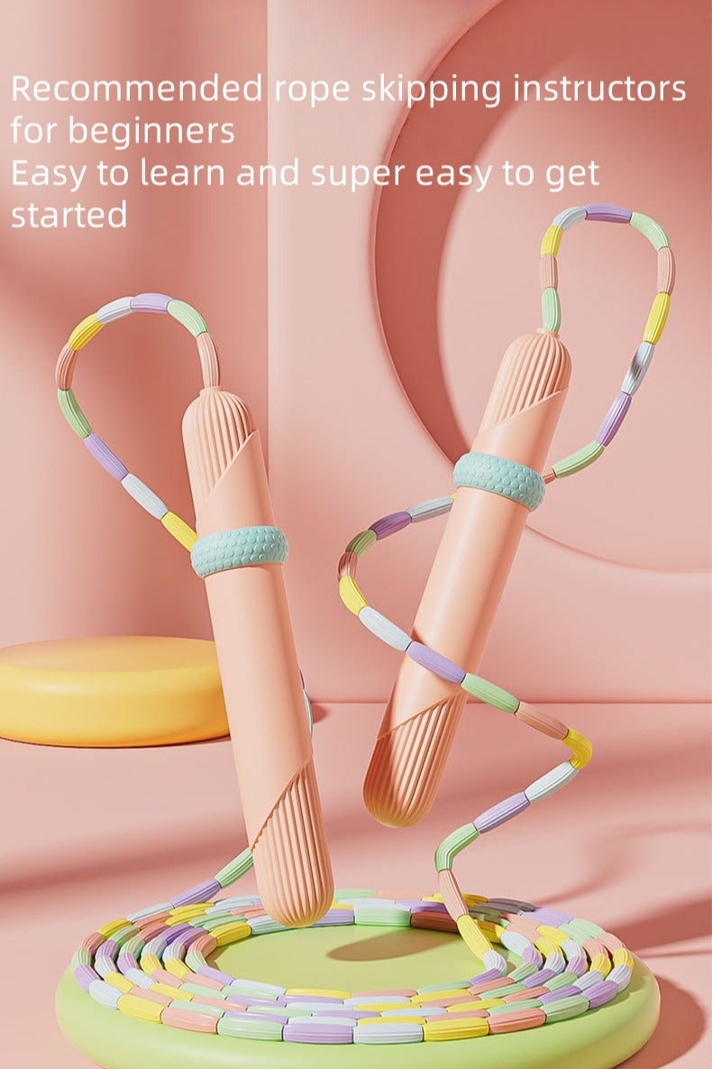 BESTPEAK Soft Beaded Jump Rope, Adjustable Tangle Free Skipping Rope with Soft Anti-slip Handles, 9.2 Feet Segmented Kids Jumping Rope for Men, Women, Kids Keeping Fit, Training (2-Pack) - Image 2