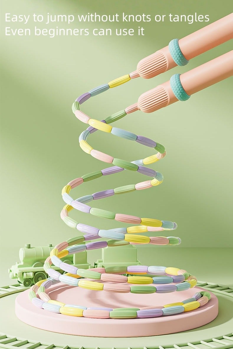 BESTPEAK Soft Beaded Jump Rope, Adjustable Tangle Free Skipping Rope with Soft Anti-slip Handles, 9.2 Feet Segmented Kids Jumping Rope for Men, Women, Kids Keeping Fit, Training (2-Pack) - Image 5