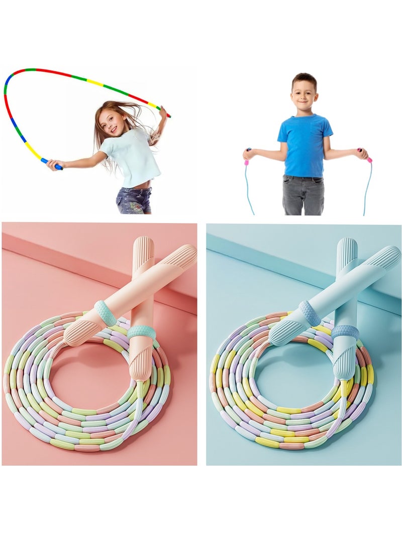 BESTPEAK Soft Beaded Jump Rope, Adjustable Tangle Free Skipping Rope with Soft Anti-slip Handles, 9.2 Feet Segmented Kids Jumping Rope for Men, Women, Kids Keeping Fit, Training (2-Pack) - Image 1