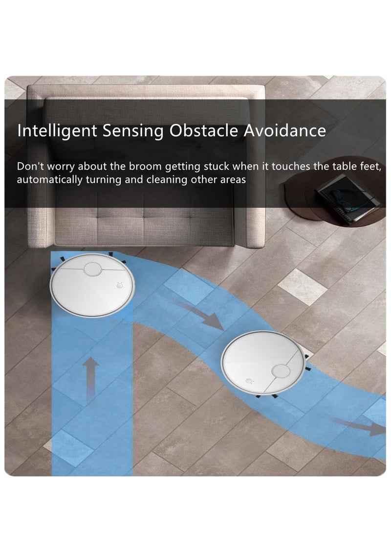 Sweeping Robot Vacuum Cleaner, 3-in-1 Smart Robot Vacuum with Smart Chip Obstacle Avoidance Sensing, Slim Design, Low Noise, for Carpets, Hard Floors, Pet Hair
