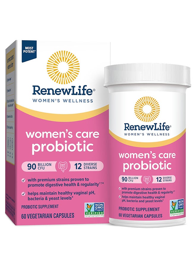 Renew Life Probiotics For Women 90 Billion Cfu d Shelf Stable Soy Dairy And Gluten Free 60 Capsules - Image 1