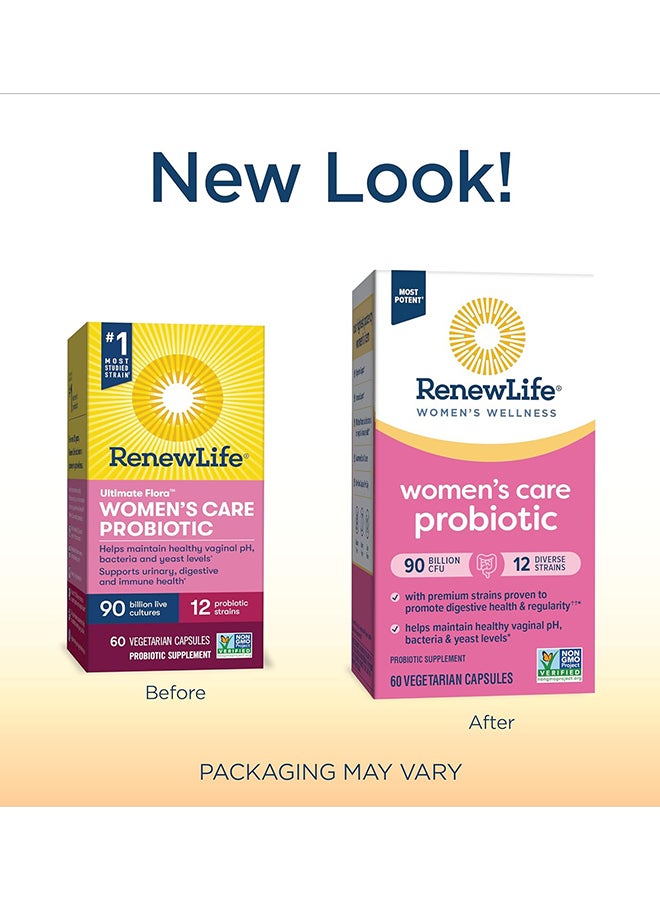 Renew Life Probiotics For Women 90 Billion Cfu d Shelf Stable Soy Dairy And Gluten Free 60 Capsules - Image 2