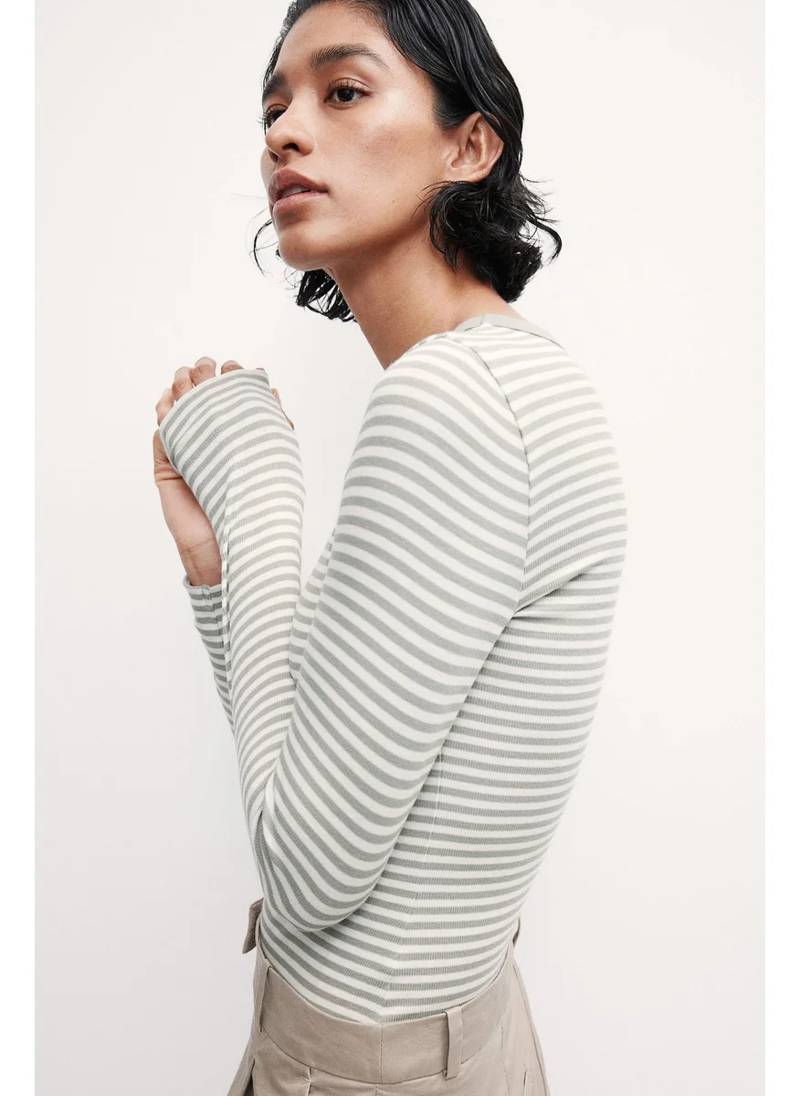 اتش اند ام Ribbed Jersey Top